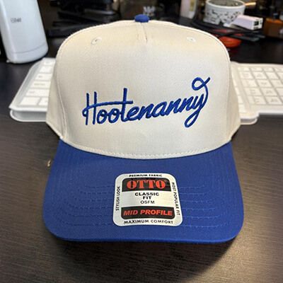 White blue retro snapback cap