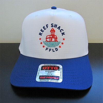 White blue graphic cap