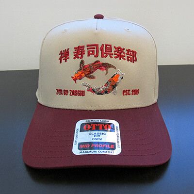 White maroon retro cap