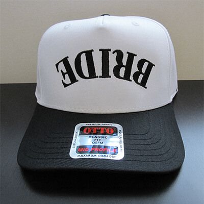 Black statement snapback cap