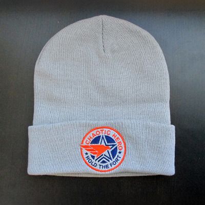 Grey knit beanie cap