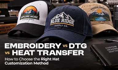 Embroidery vs. DTG vs. Heat Transfer: How to Choose the Right Hat Customization Method Embroidery vs. DTG vs. Heat Transfer: How to Choose the Right Hat Customization Method