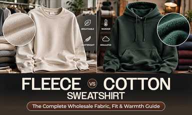 Fleece vs. Cotton Sweatshirts: The Complete Wholesale Fabric, Fit & Warmth Guide Fleece vs. Cotton Sweatshirts: The Complete Wholesale Fabric, Fit & Warmth Guide