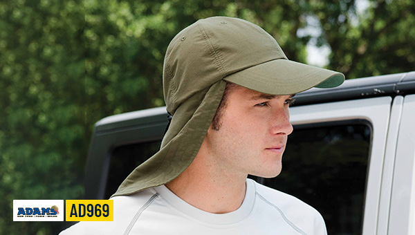 Adams AD969 cap with neck flap sun protection outdoor hat lightweight headwear