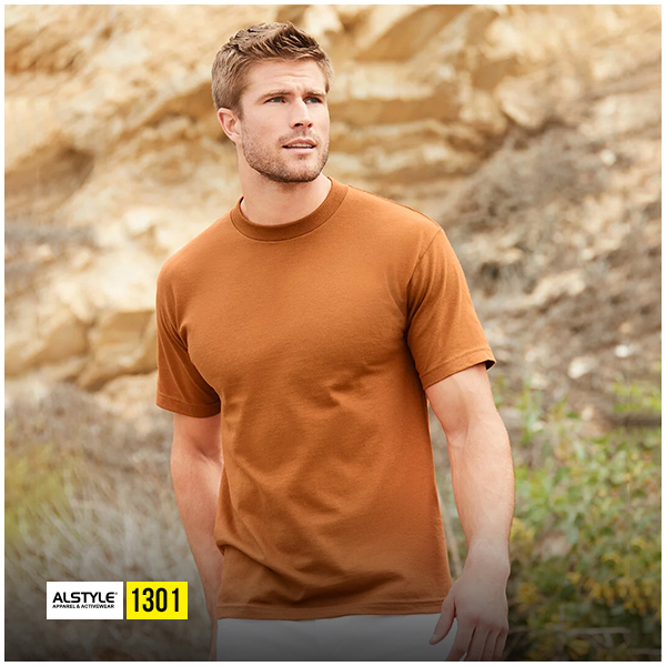 Alstyle 1301 brown t shirt blank casual cotton apparel outdoor lifestyle