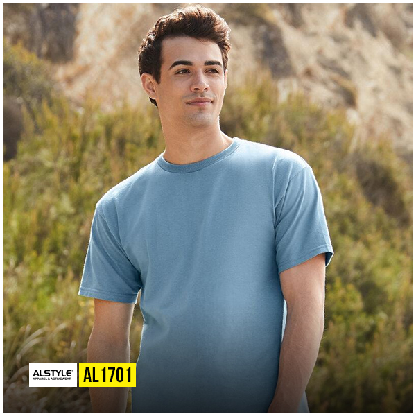 Alstyle AL1701 T-Shirt – Blue Blank Cotton Tee
