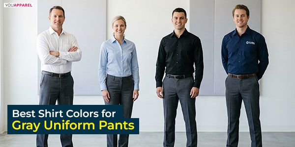 men and women wearing different shirt colors with navy uniform pants corporate outfit ideas men and women wearing different shirt colors with navy uniform pants corporate outfit ideas