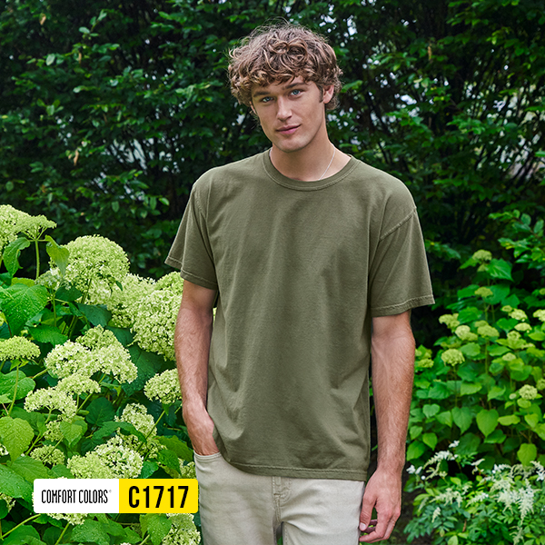 Comfort Colors C1717 green garment dyed t shirt soft casual outdoor apparel