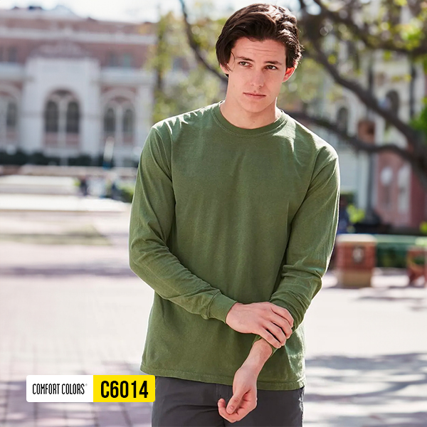 Comfort Colors C6014 green long sleeve t shirt soft garment dyed casual apparel  Title: