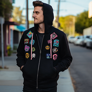 Design custom embroidered hoodies with patches for unique streetwear branding