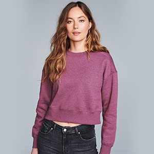 dt1105 ladies fleece cropped crewneck sweatshirt