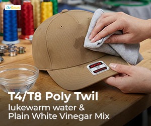 How to clean T4-T8 Poly twill hats