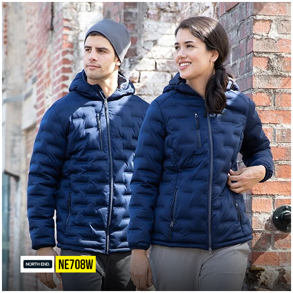 North End NE708W insulated jacket navy for men and women lightweight quilted outerwear