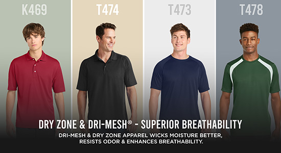 Shop Dry Zone and Dri Mesh Apparel Wholesale
