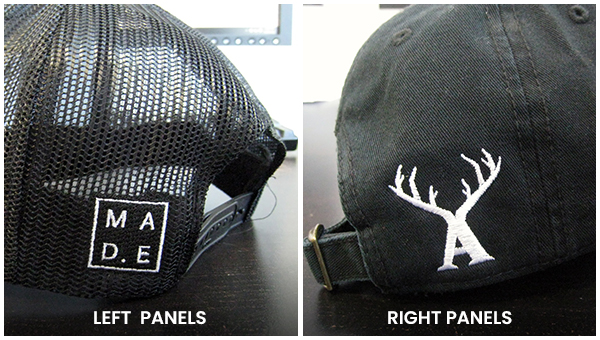 Side Panels Cap with custom design on the side panels, offering additional space for branding or logos