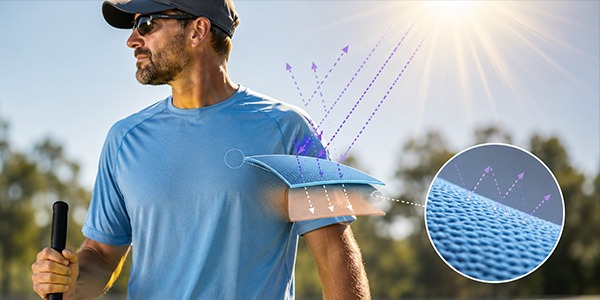 UPF Rated Performance Shirts with Sun Protection Performance shirt with UPF sun protection fabric designed for outdoor workers and active teams