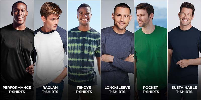 What are the various types of t-shirts available