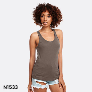 woman wearing racerback tank top blank casual sleeveless apparel