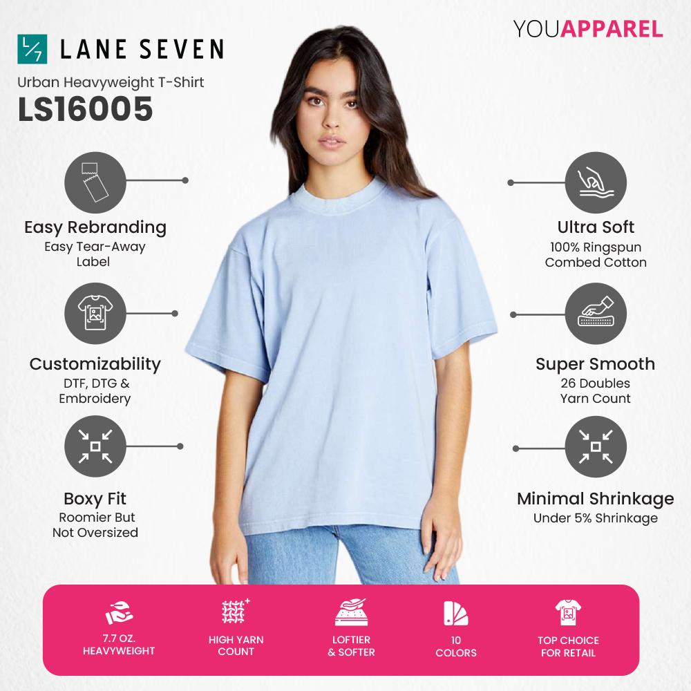 Lane Seven Boxy fit heavy Weight Tee