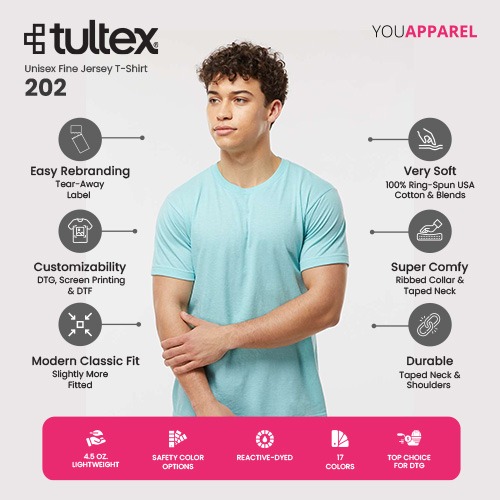 Tultex 202 Unisex Fine Jersey T-Shirt