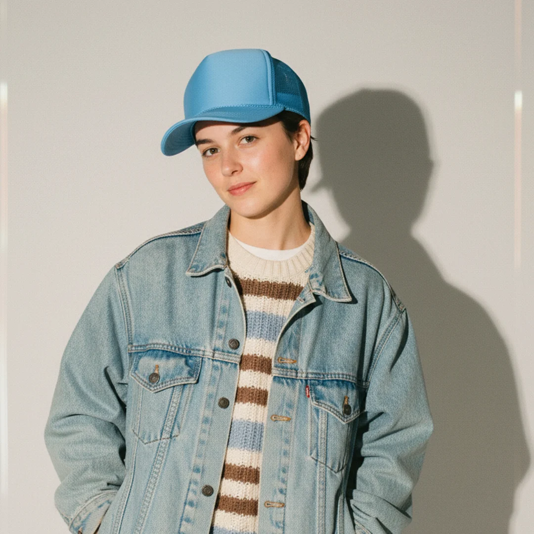 OTTO CAP 5 Panel High Crown Mesh Back Trucker Hat