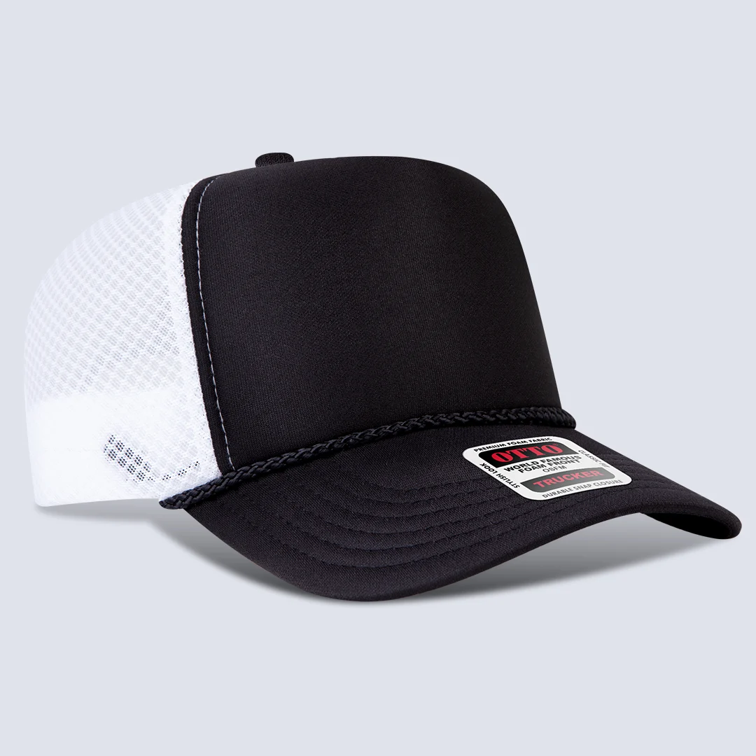 OTTO CAP 5 Panel High Crown Circle Mesh Back Trucker Hat