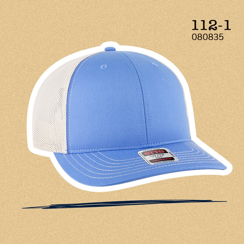 OTTO CAP 6 Panel Mid Profile Mesh Back Trucker Hat