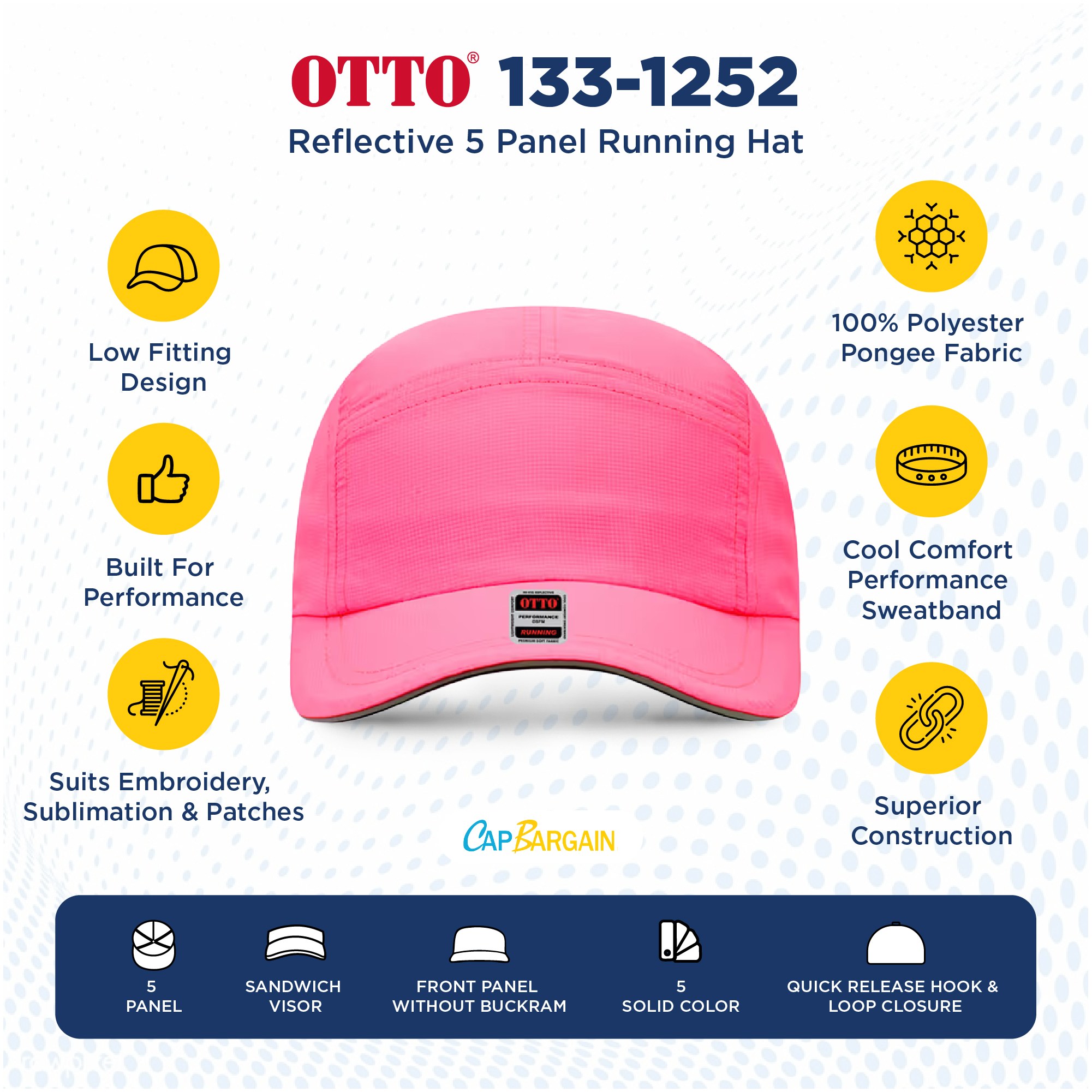 Buy Bulk OTTO CAP 133-1252 | Wholesale OTTO CAP 133-1252 Low/Mid Profile Performance Hats