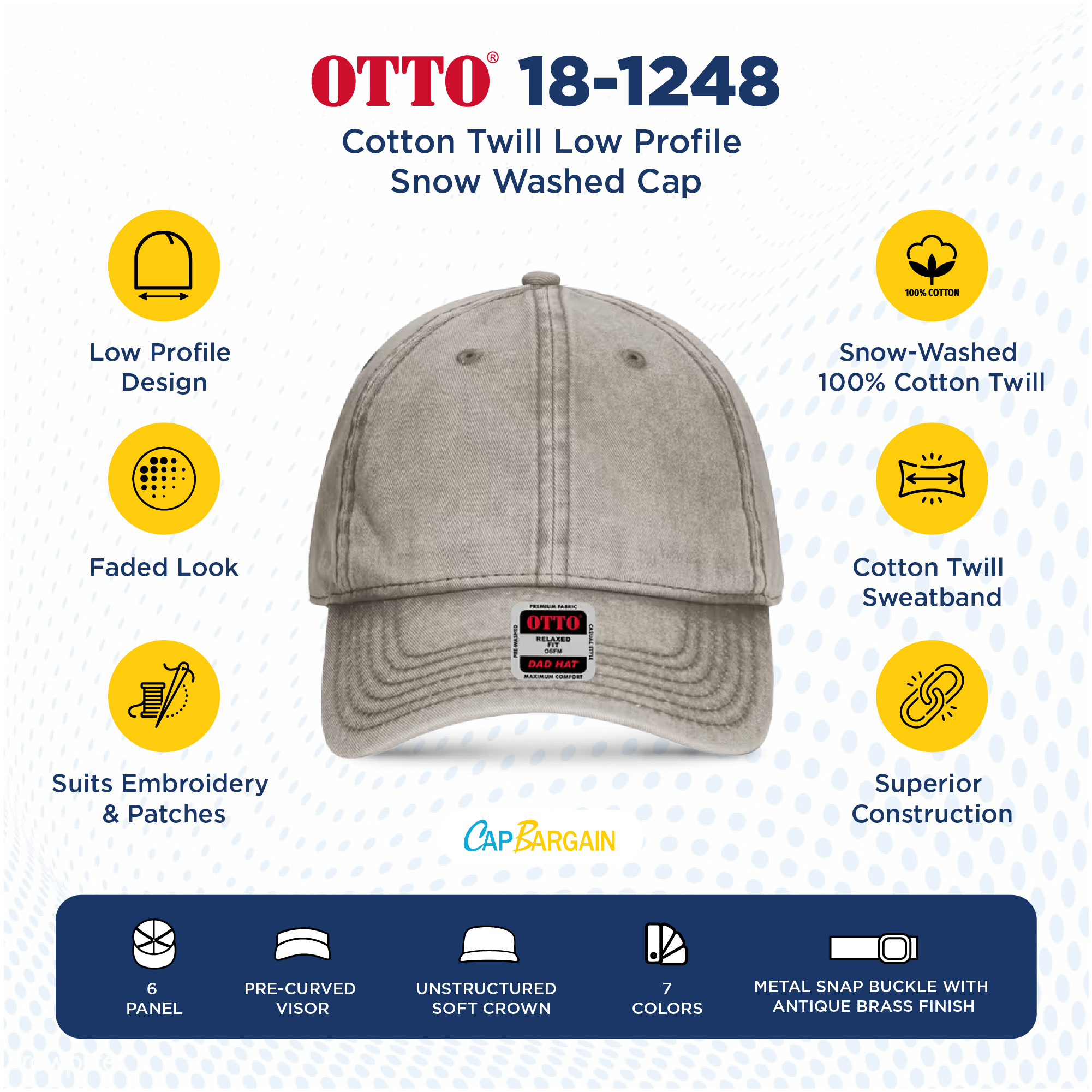 Buy Bulk OTTO CAP 18-1248 | Wholesale OTTO CAP 18-1248 Low/Mid Profile Dad Hats