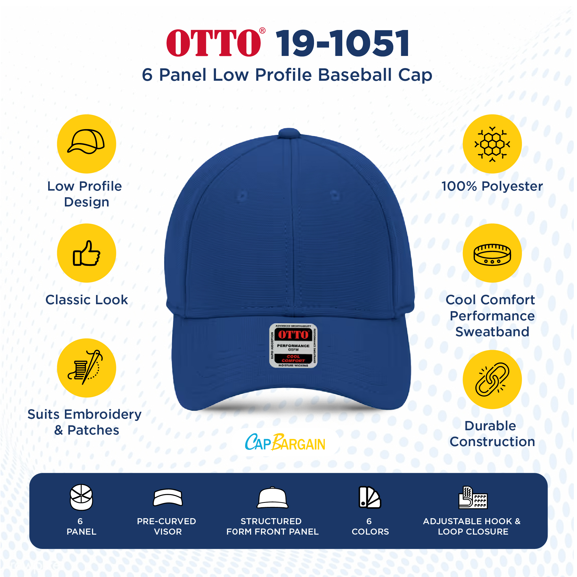 Buy Bulk OTTO CAP 19-1051 | Wholesale OTTO CAP 19-1051 Low/Mid Profile 6 Panel Cap