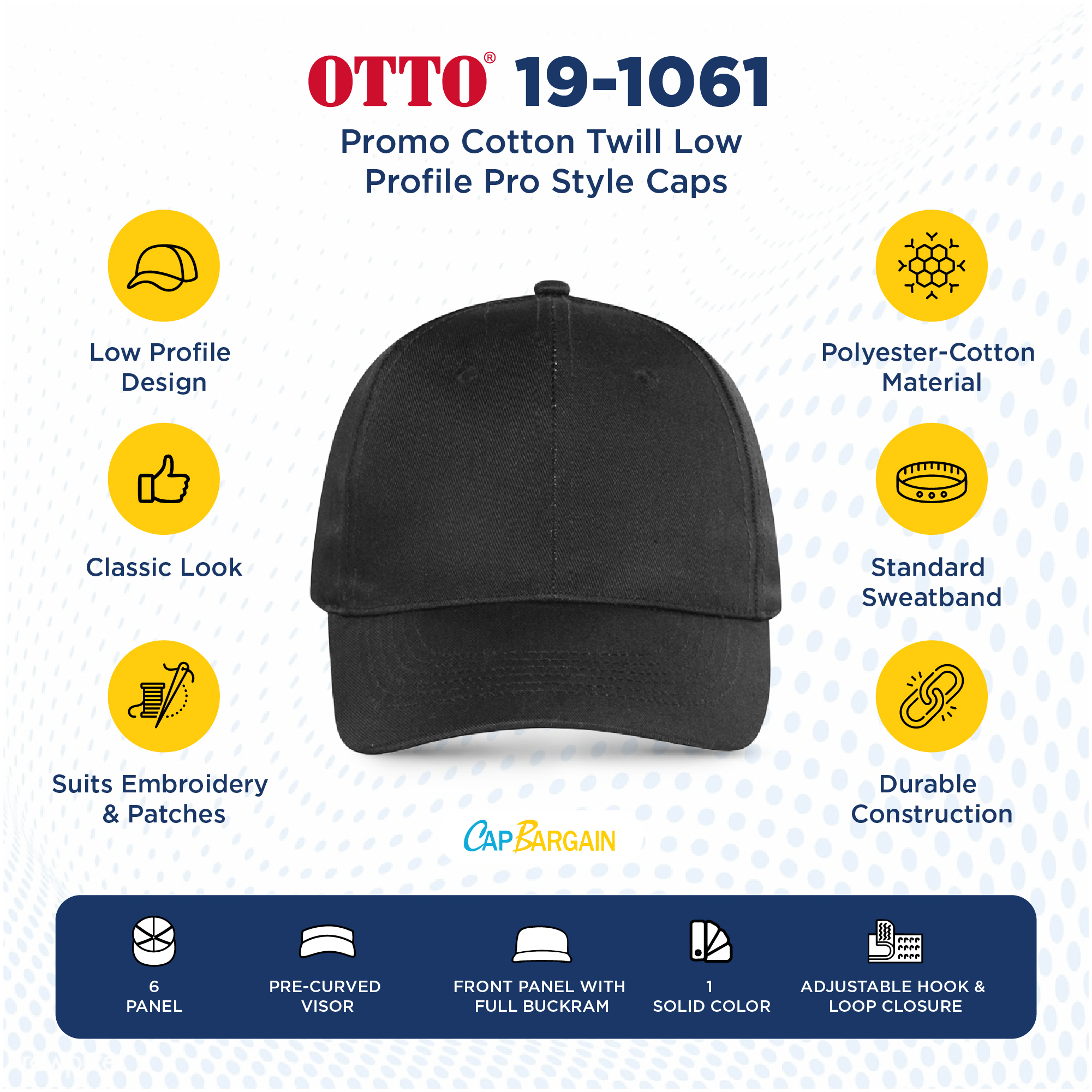 Buy Bulk OTTO CAP 19-1061 | Wholesale OTTO CAP 19-1061 Low/Mid Profile Baseball Caps