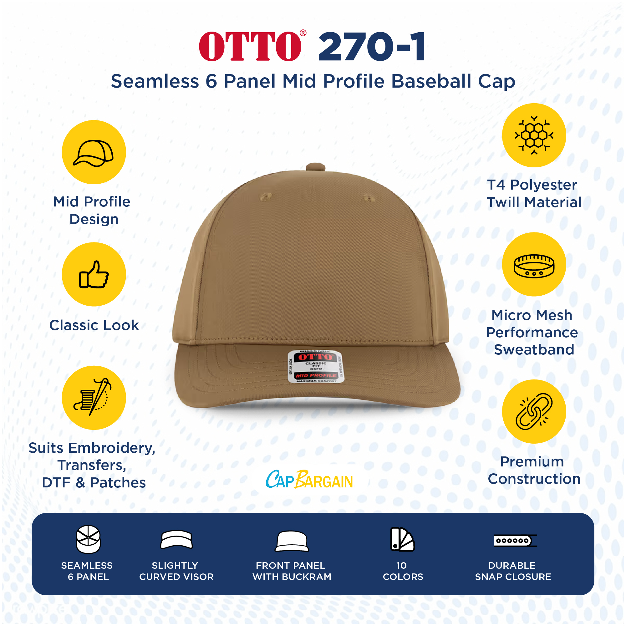 Buy Bulk OTTO CAP 270-1 | Wholesale OTTO CAP 270-1 Low/Mid Profile Baseball Caps