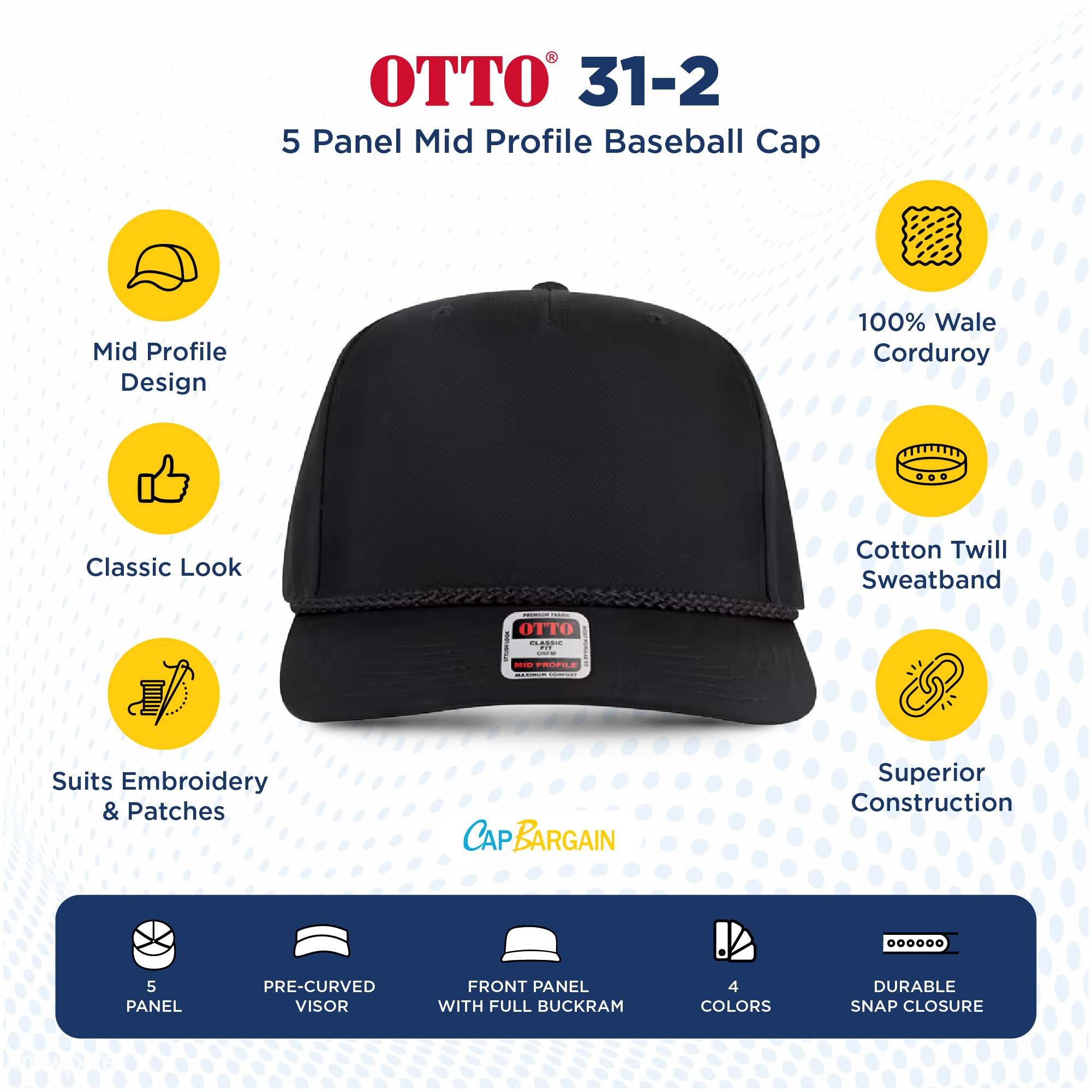 Buy Bulk OTTO CAP 31-2 | Wholesale OTTO CAP 31-2 Low/Mid Profile Baseball Caps