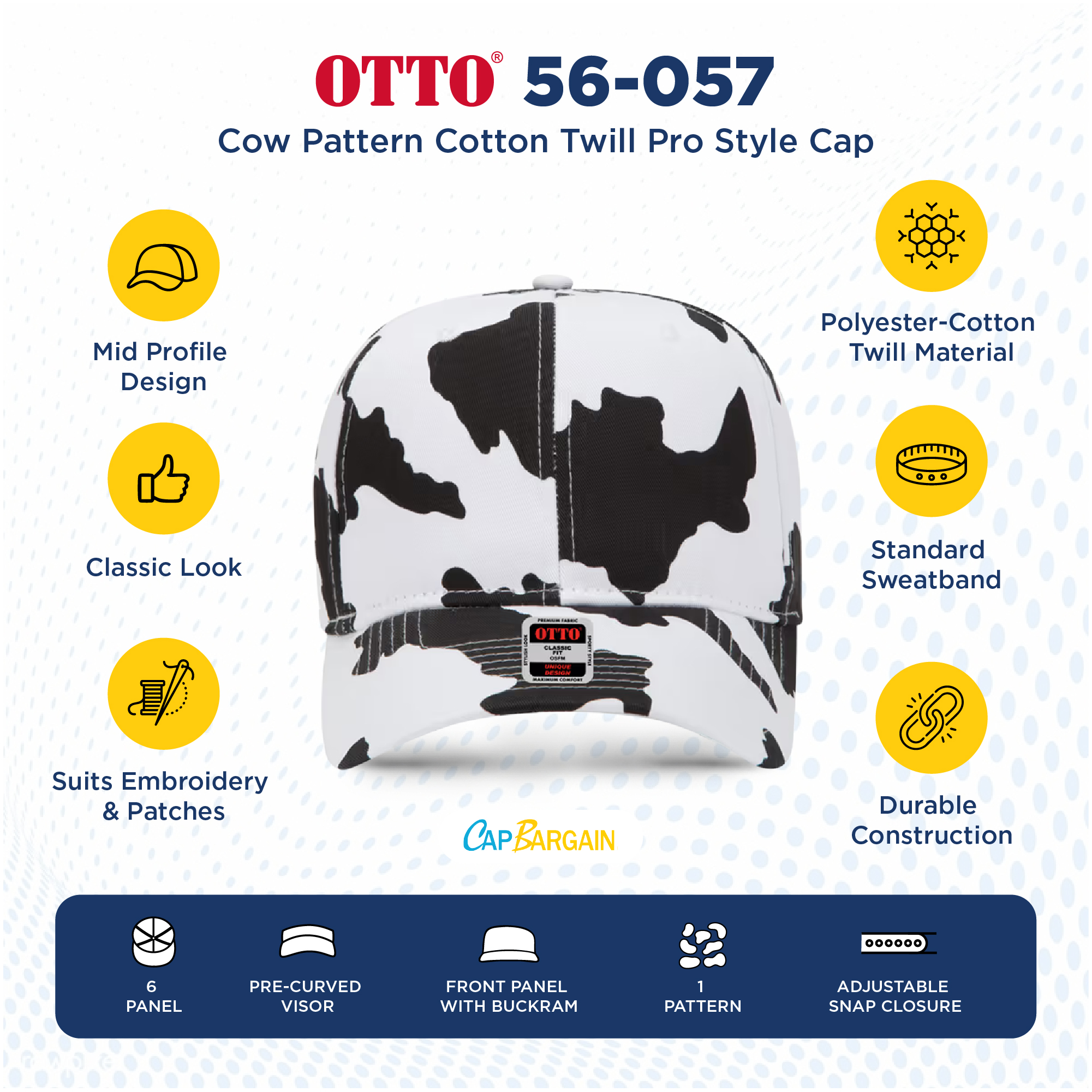 Buy Bulk OTTO CAP 56-057 | Wholesale OTTO CAP 56-057 High Profile 6 Panel Cap