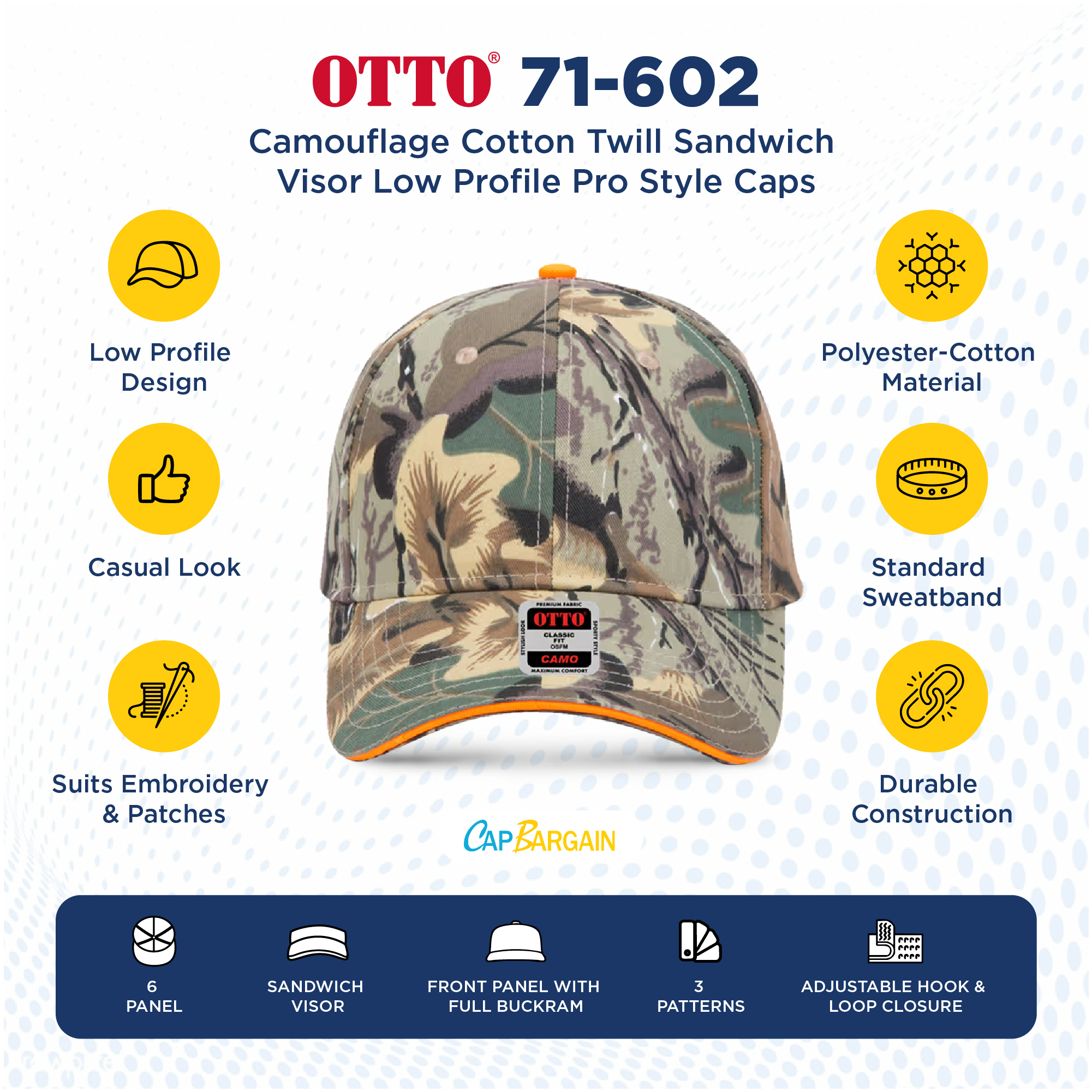 Buy Bulk OTTO CAP 71-602 | Wholesale OTTO CAP 71-602 Low/Mid Profile 6 Panel Cap