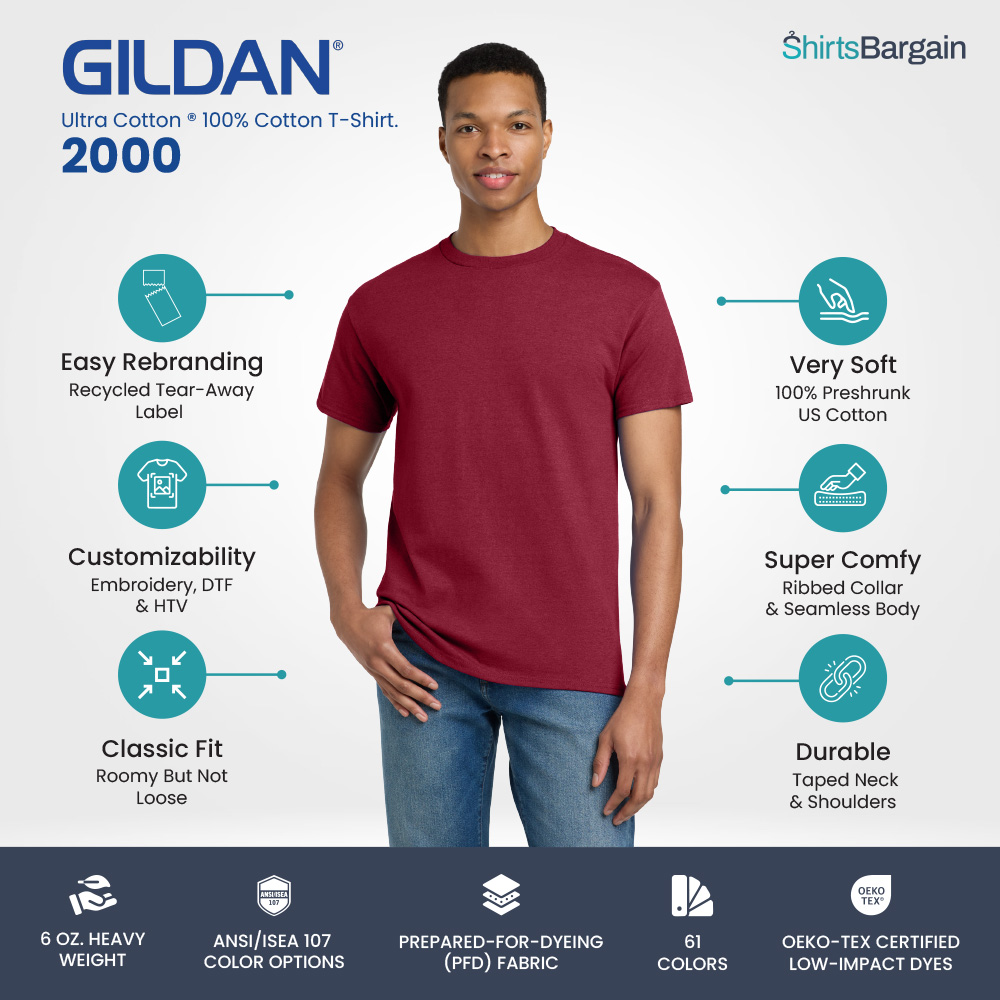 Shop Gildan 2000 T-Shirts Wholesale