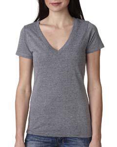 Next Level Women’s Triblend Deep V-Neck T-Shirt 6740