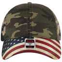 121-1281 American Flag Visor Garment Washed Superior Soft Mesh Back Cotton Twill Cap