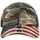 121-1281 American Flag Visor Garment Washed Superior Soft Mesh Back Cotton Twill Cap