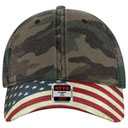 121-1281 American Flag Visor Garment Washed Superior Soft Mesh Back Cotton Twill Cap