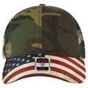 121-1281 American Flag Visor Garment Washed Superior Soft Mesh Back Cotton Twill Cap