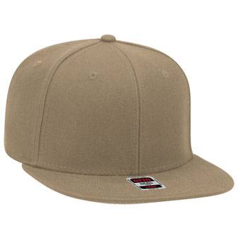 148-1267 6 Panel Mid Profile Style Alternative Wool Twill Square Flat Visor Snapback hat