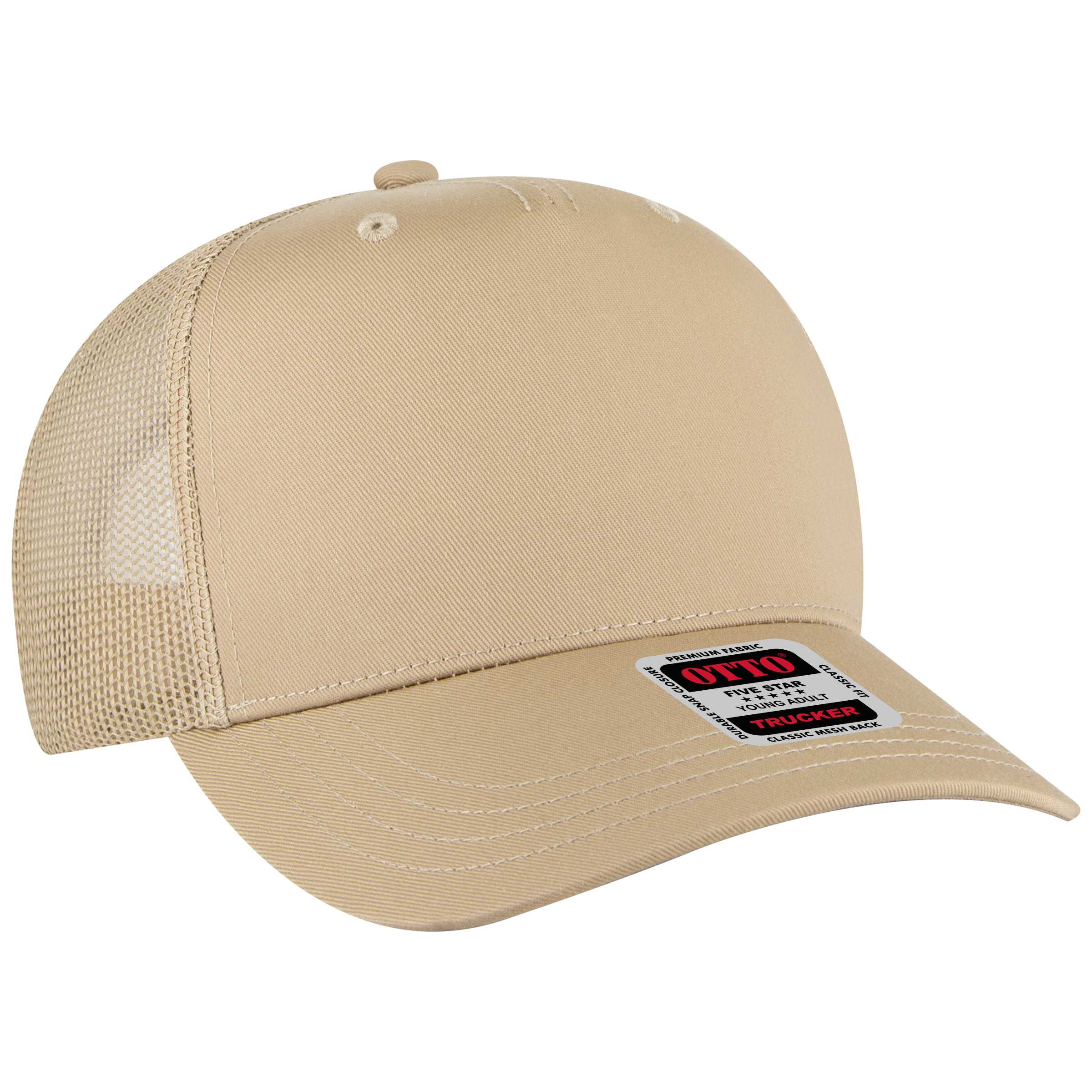 32-285 OTTO CAP 5 Panel Mid Profile Mesh Back Trucker Hat