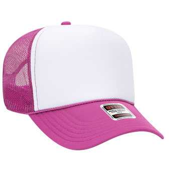 32-467 OTTO CAP 5 Panel Mid Profile Mesh Back Trucker Hat