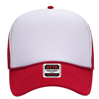 NWT OTTO Red and White Trucker Hat with Snapback Closure NWT OTTO Red and White Trucker Hat with Snapback Closure main image 2
