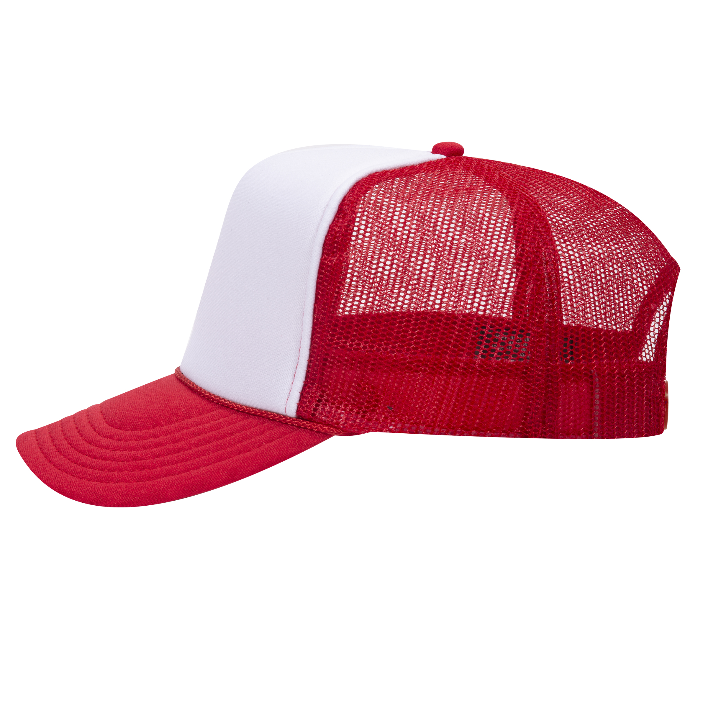 OTTO Two Tone Trucker Cap - Maroon & White, 5 Panel Foam Front, Mesh Back, Adjustable Snapback - View #10
