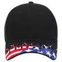 58-755 United States Flag Flame Pattern Brushed Cotton Twill