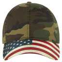 80-1180 United States Flag Visor Cotton Twill Low Profile Style Caps