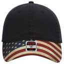 80-1180 United States Flag Visor Cotton Twill Low Profile Style Caps