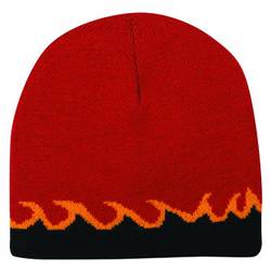91-628 Flame Design Acrylic Knit 8" Reversible Beanie 91-628 Flame Design Acrylic Knit 8" Reversible Beanie